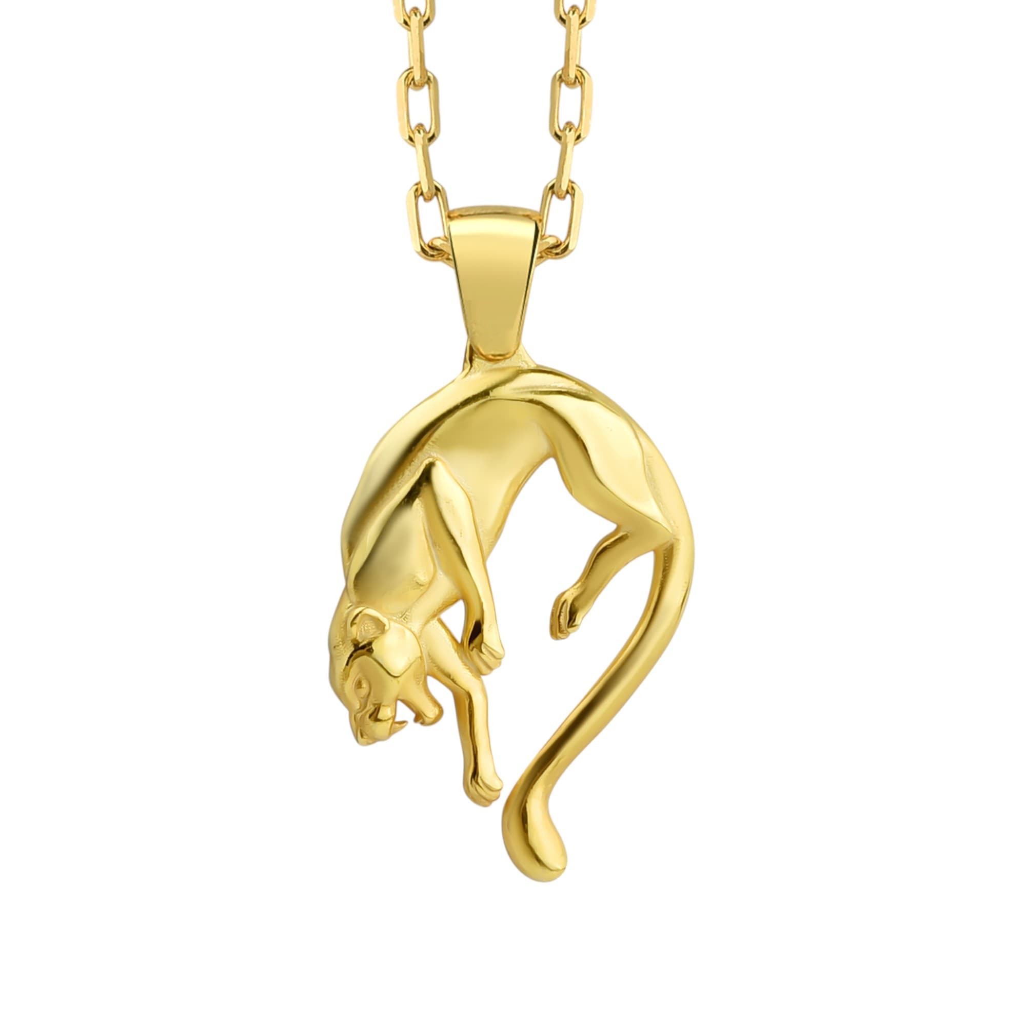 Share Wild Panther Silver Necklace for Boyfriend Gift